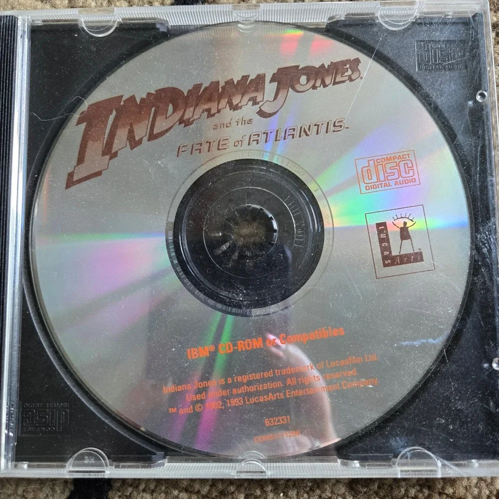 Indiana Jonesand the Fateof AtlantisIBM CD-ROM LucasArts Retro PC Game 1992 1993